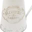 Farmhouse White Metal Jugs for Shabby Chic Kitchen Decor, Tall Pitchers for Flowers, Rustic Bathroom Vases - Large, 11 H