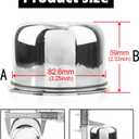 4Pcs 3.25inch Trailer Wheel Center Caps Push Through 3.25" Bore 2.32" Tall Hub Cap for Truck SUV RV Wheel Rim, Chrome Silver Wheel Cover