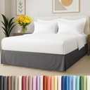 Pleated Bed Skirt Queen Size - 3 Sided Pleated Bed Skirt Queen - Soft, Easy Fit with 12 Inch Tailored Drop - Hotel Quality, Wrinkle Free & Fade Resistant - for Women, Men, Kids and Teens - Dark Grey