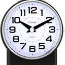 Tinload 4.3" No Ticking Analog Alarm Clock,Silent Readable for Seniors,Easy to Set,Gradual Rise Alarm,Big Numbers,On/Off Switch on Side,Gentle Wake,Snooze,Lighted on Demand,Battery Operated,Black