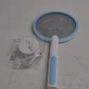 Electric Fly Swatter Racket, 2 in 1 Mosquito Bug Zapper 4100V Handheld Mosquito Killer with 1800 mAh Rechargeable Battery, Purple Light and 3-Layer Safety Mesh for Indoor Outdoor Blue