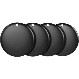 2025 Air Tracker Tags-4 Pack Bluetooth Tracker for Apple Find My app (iOS Only) Keys Finder, Smart Tag, Item Locator for Luggage, Backpack, Suitcases, Replaceable Battery (Black, 4 Pack)