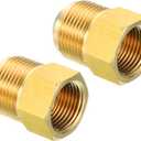 PATIKIL 5/8 SAE (7/8"-14UNF) Female Flare x 3/4 SAE (1 1/16"-14UNF) Male Flare Connectors, 2Pcs 45 Degree Brass Adapter Pipe Fitting for Air Gas Line Refrigeration HVAC