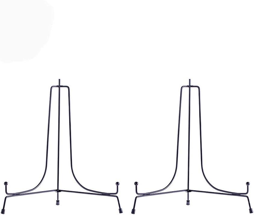 LIONWEI LIONWELI 10inch(2pack) Upgraded Anti-Slip Iron Plate Display Stand Black Easel Display Stand Photo Holder Stand,Displays Picture Frames, Decorative Plates, and Artworks