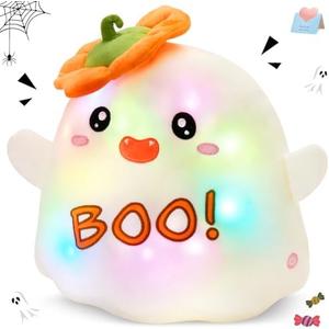 Glow Guards Light up Boo Plush Toy, Cute Halloween Ghost Pillow Stuffed Animal, Soft Spooky Ghost Doll, Party Favors, 12 inches