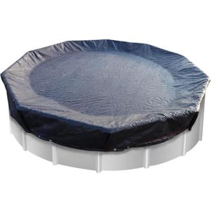 STARPYNG-Pool Cover,Above Ground Pool Solar Cover, Underground Pool Cover Protector with Drawstring Design, Easy to Install (Pool Size: 18FT, Cover Size: 21FT, Round, Navy/Black,Weave 7x7)