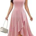 DRESSTELLS Women's Cocktail Formal Wedding Guest Modest Church Vintage Holiday Party Evening Dress,M