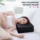 P Pothuiny Black Cube Pillowcase, Smooth Satin Pillowcase with Hidden Zipper, 24"x12"x5.5" (ONLY Case)