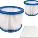 2 HEPA Filters + 1 Dust Bag Replacement Parts Kit Compatible with Nilfisk ALTO Attix 30, 50 Wet Dry Vacuum Cleaners