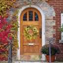 YNYLCHMX 18" Fall Wreaths for Front Door, Artificial Autumn Wreath with Sunflower Pumpkin and Berries for Home Porch Window Wall Farmhouse Decor, Indoor Outdoor, Holiday Decor