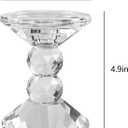 2-Pack Crystal Candle Holders, Clear Crystal Taper or Pillar Candlesticks, Table Centerpiece Home Decor for Wedding, Dining, Party(4.9in Tall)