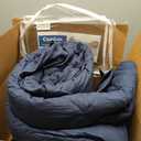 CozyLux Full Size Comforter Sets with Sheets Seersucker 7 Pieces Navy Blue Bed in a Bag Textured Luxury Soft Bedding Set with Down Alternative Comforter, Sheets, Pillowcases & Shams for All Seasons