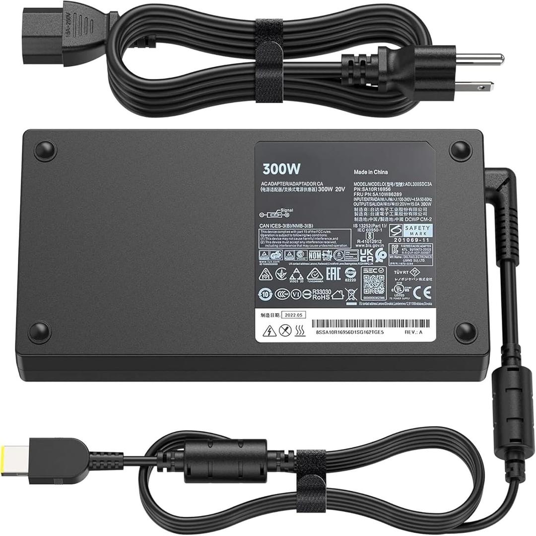 300W AC Charger Compatible with Lenovo Legion R9000P R9000K Y9000K Y9000X Laptop Charger Legion 5 pro 7i 5i 15 16 17 20V 15A adl300sdc3a Laptop Adapter Power Supply Cord