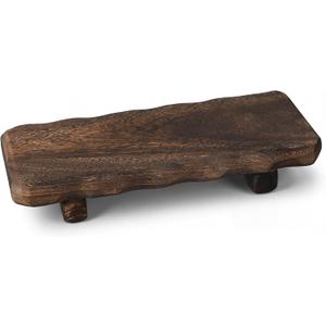 Briwooody 22 x 9 Inch Large Decorative Found Wood Board Farmhouse Wood Riser Pedestal Stand for Kitchen Bathroom Counter, Rustic Wooden Board for Plant, Jewelry, Vanity, Candle