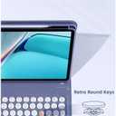 Keyboard Case for iPad Air 11 inch 2025(M3)/2024(M2)/Air 5/Air 4 with Pencil Holder, Cute Candy Color Round Key Detachable Keyboard aslo for iPad Pro 11 4th/3th/2nd/1st Gen ,Teal