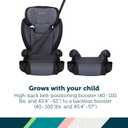 Safety 1st Grow and Go 2-in-1 Booster Car Seat with ComfortWings, Converts High-Back to Backless, 19" Wide, Fits 3 Across, Lightweight, Foldable, Easy-Clean, Cup Holders, 40-100 lbs, Crushed Grape, Manufacture Date 2025/10/20