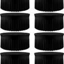 8 Pack Black Spandex Round Tablecloth Covers with Skirt for 72 Inch Table, Wrinkle Free Stretchy 6FT Fitted Cloth for Wedding Birthday Graduation Banquet Party Events Decor