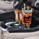 Holiday Accessories Compatible with Stanley Cup Lid, Halloween Silicone Bat Straw Toppers Cap and Lid Topper for Stanleycup H2.0 40 OZ, Halloween Stanley Cup Accessories