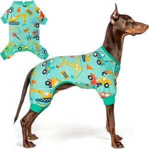 KYEESE Dog Pajamas Velvet Dog Pajamas Large Sized Dogs Soft Dogs Clothes Pjs with Construction Vehicles Pattern Stretchy Pet Jammies Coat Comfy Pet Onesie Costume, 3X-Large (XXX-Large (60-80lbs), 06# Construction Vehicles) KYEESE Dog Pajamas Velvet Dog Pajamas Large Sized Dogs Soft Dogs Clothes Pjs with Construction Vehicles Pattern Stretchy Pet Jammies Coat Comfy Pet Onesie Costume, 3X-Large (XXX-Large (60-80lbs), 06# Construction Vehicles)