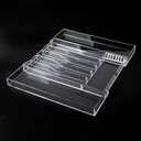 Acrylic Silverware Drawer Organizer Kitchen,Expandable Drawer Organizer,Silverware Organizer for Forks and Knives,Multipurpose Kitchen Organizers Divider and Storage Solution(pull-out,transparency)