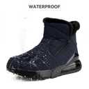 CENNID Women's Winter Snow Boots Waterproof Warm Fur Lined Slip on Ankle Booties Orthopedic Boots Outdoor Insulated Winter Shoes, Navy 9 (Blue)