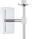 Kira Home Torche 20" Wall Sconce/Wall Light + Linen Shade, Chrome Finish