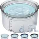Decflow 1.2Gallon Dog Water Bowl No Spill, 4.5L Large Capacity Spill Proof Dog Bowls with Transparent Floating Disk, Anti-Splash Slow Drinking Dog Bowl Dripless for Sloppy Messy Drinkers (Clear)