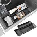 Center Console Organizer Tray Compatible with Ford F150 2021-2025 2026 & Lightning XLT 2022 2023 2024 Truck Accessories  ABS Insert Storage Box Front Console Open Pocket Drop-in Compartment