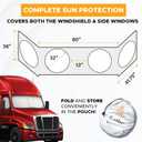 EcoNour Semi Truck Sunshade for Windshield and Side Windows, UV Protective Sunshade for Windshield, Maximum Coverage to Block UV/Sun Heat Rays, Best for Semi, Commercial & Big Rig Truck (Gray)