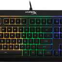HyperX Alloy Core RGB  Membrane Gaming Keyboard, Comfortable Quiet Silent Keys with RGB LED Lighting Effects, Spill Resistant, Dedicated Media Keys, Compatible with Windows 10/8.1/8/7  Black