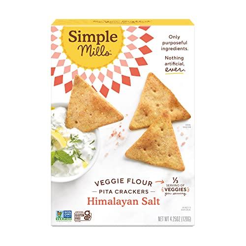 Simple Mills Veggie Pita Crackers, Himalayan Salt - Gluten Free, Vegan, Healthy Snacks, Paleo Friendly, 4.25 Ounce (Pack of 1), BBD March 14, 2026