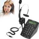 AGPtek Call Center Dialpad Headset Telephone with Tone Dial Key Pad & REDIAL (Black)