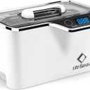 LifeBasis Ultrasonic Jewelry Cleaner, Professional 45kHz Ultrasonic Cleaner Machine 20 Ounces (600ML) with Digital Timer, Watch Holder Ultrasonic Glasses Cleaner for Ring, Coin, Watch, Denture -White