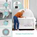 Crib Tent, Crib Net to Keep Baby in, Stop Baby from Climbing Out of Crib, Breathable Pop Up Crib Tent Cover with Auto-Lock Zipper, Easy Install Fits Standard Cribs