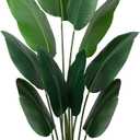 Yepdin Artificial Bird of Paradise Plant 5 Ft Tall Fake Banana Leaf Plant for Indoors and Outdoors,Faux Palm Tree with Plastic Pot for Office and Home Decor,L160