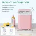 NEWBULIG Ice Makers Countertop with Handle, Portable Ice Machine, 9 Bullet Ice Cubes in 6 Mins, 26lbs in 24Hrs, Auto-Cleaning, with Basket and Scoop, for Home, Kitchen, RV, Camping, Light Pink