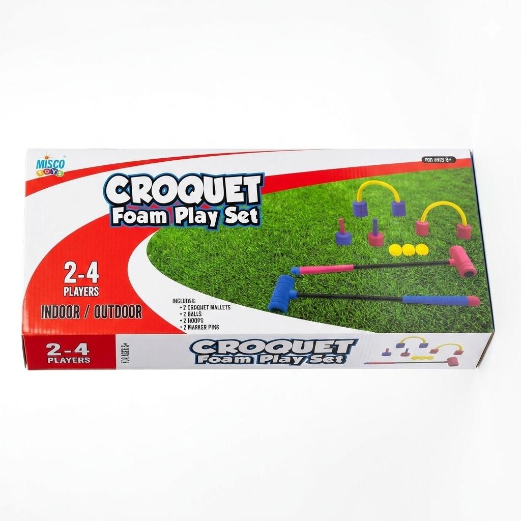 MISCO TOYS Croquet Foam Play Set (Indoor/Outdoor) 2-4 Players