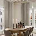 Taupe Burlywood Pinch Pleat Linen Curtains 120 Inches Long 60 Inch Wide for Patio Sliding Door Light Filtering Semi Sheer Pleated Drapes Back Tab Extra Wide 60 x 120 Curtain for Living Dining Room