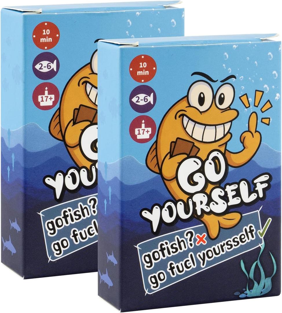 for Go Fuck Yourself Card Game for Adult,Hilarious Fish Card Game,Deck for 2+ Players, 2026 New Night Party Game Family Classic Interactive Fun for Adults, Gag Gift for Friends (2 Pack)