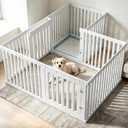 25.6" H Indoor Dog Playpen, 18 Panels, White