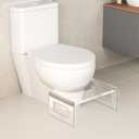 Royalcraft 7 Inches Acrylic Squat Toilet Stool, Modern Non-Slip Toilet Poop Stool for Children & Adults, Step Potty Stool for Bathroom Men & Women