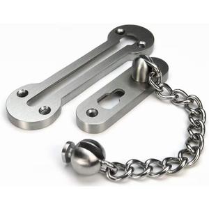 VIBORG Solid SUS304 Stainless Steel 3MM Extra-Thick Casting Heavy Duty Door Chain inside Door Limiter External Front Door Restrictor Security Lock Safety Guard Chain EK-07A-SS