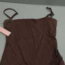 QINSEN Women's Double Lined Basic Tank Top Adjustable Spaghetti Straps Sleeveless Camisole Shirts, Color: Chestnut, Size XS