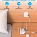 One Beat Cruise Ship Essentials,Travel Power Strip with USB C,Flat Plug Extension Cord 10 FT with 3 Outlets 4 USB Ports(2 USB C),Desk Wall Outlet Extender,Non Surge Protector for Cruise,Dorm Room,ETL