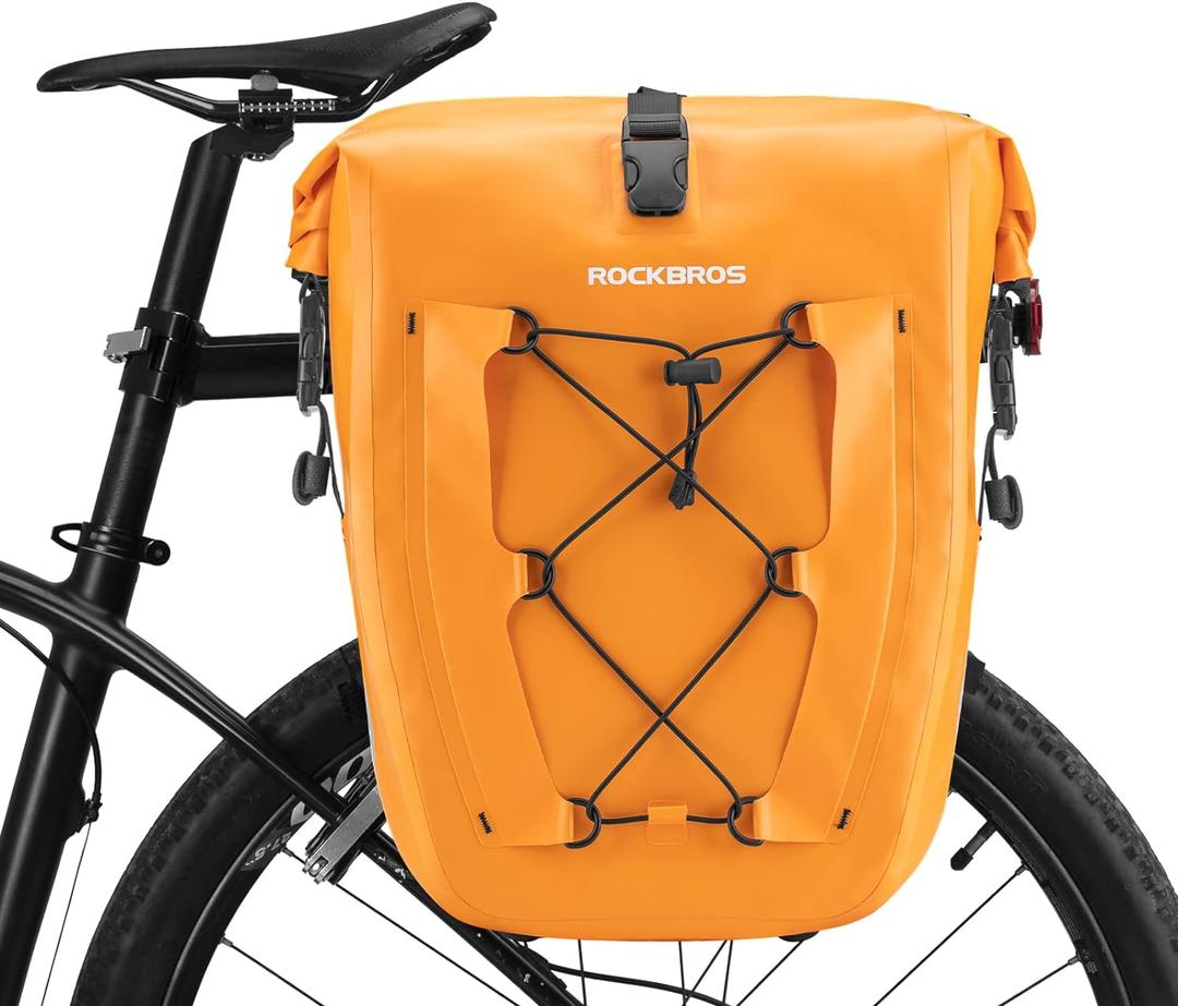 ROCKBROS Bike Panniers Waterproof Bike Rear Rack Bag Max 30L Large Capacity Bike Rear Panniers for Cycling Traveling Commuting 1 Pack