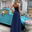 Women's 2026 Spring Formal Evening Gown Elegant Long Prom Dress Wedding Guest Party Cocktail Bridesmaid Maxi Dress (S)