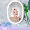36 x 24 Inch Oval Backlit Mirror 3 Color Adjustable Brightness Backlits Oval Lighted Vanity Mirror for Bathroom Wall Horizontal Vertical Mount Antifog 36" Frameless LED Backlit Ovals Mirrors