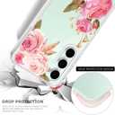 Floral Clear Case for Samsung Galaxy S24 FE for Women Girls,Pretty Phone Cover for Galaxy S24 FE,Flower Design Cute Pattern Slim Soft Drop Proof Protective TPU Bumper Case,FL-K