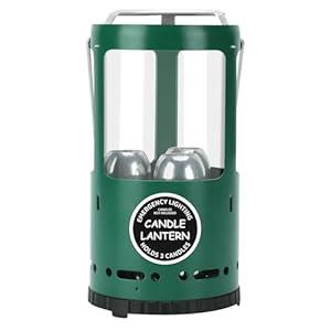 Candle Lantern, Camping Gear for Campers and Emergency Use, Without Candles (Green)
