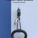 240W USB C Cable, Right Angle USB C to USB C Fast Charging Cable with Unique Aircraft Shape, Round Nylon Braided Type C Cable, C to C Charging Cords for iPhone 16 15 Series/Samsung/Laptop, 6FT